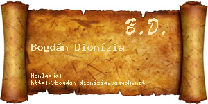 Bogdán Dionízia névjegykártya